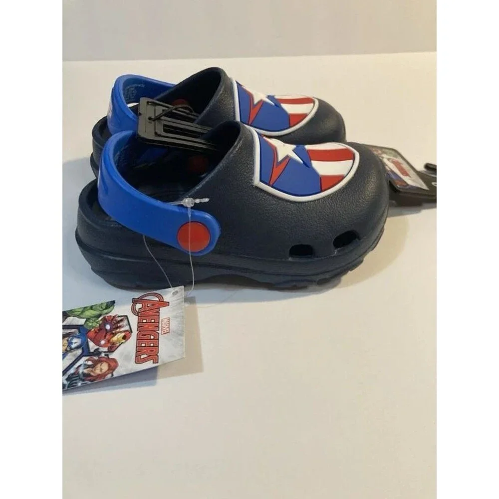 Marvel Avengers Toddler Boys Navy Captain America Clog Style Size 5/6